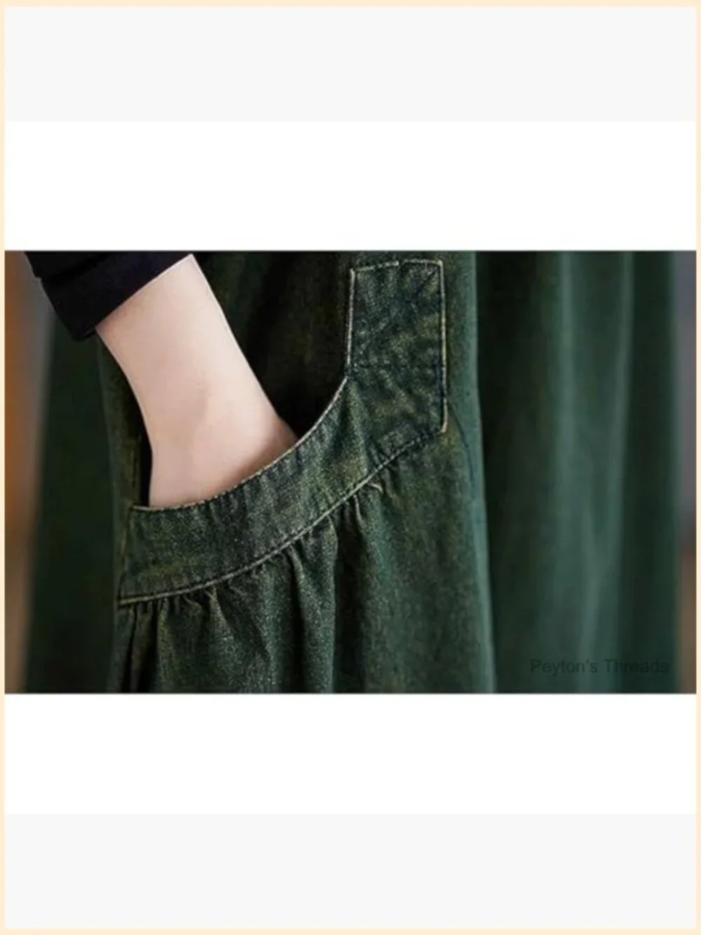 Womens Denim Jumper Dress Loose Baggy Maxi Adjustable Strap Wide Hem Oversize - Picture 6 of 7